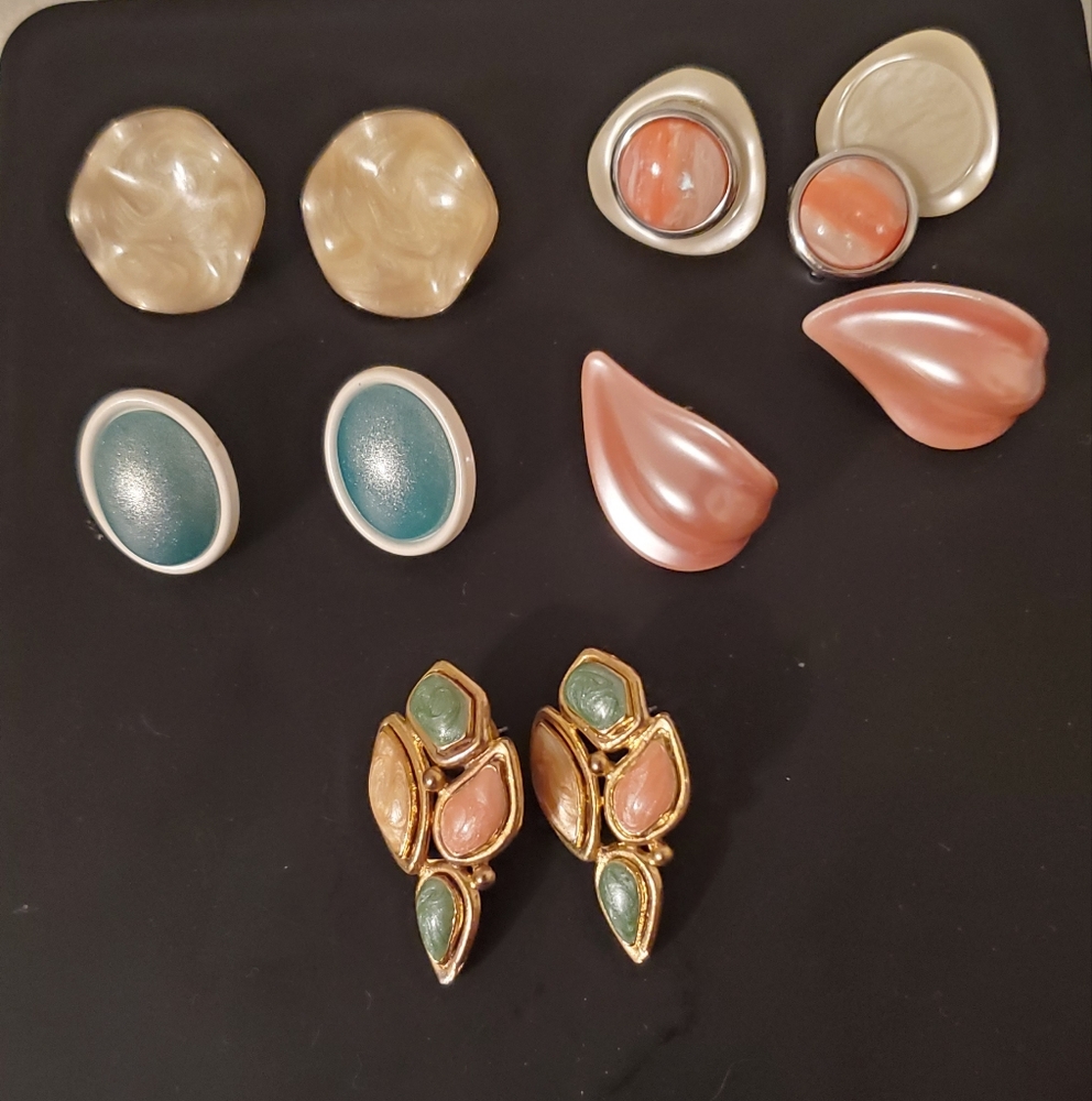Vintage 80s Earrings 5 pairs